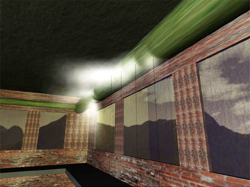 Shooting the pipes, showing the steam particle engine