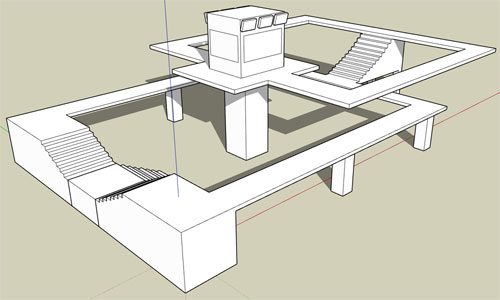 A mockup of the level done using Google Sketchup