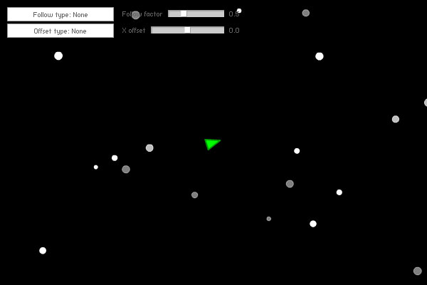 An example of controlling the camera by following an object