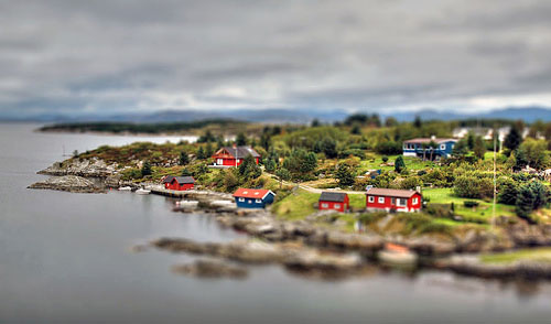 A HDR tilt-shifted image of Austrheim, Norway