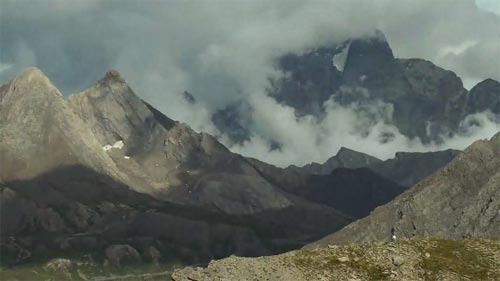 A still from the timelapse video of the Grandeur region of the Alps