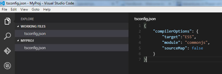 The tsconfig.json file layout